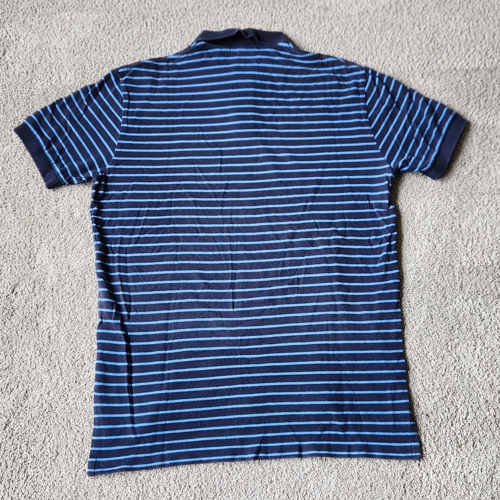 Polo Ralph Lauren Men's Navy & Royal Blue Striped Polo Shirt, Size Medium - Picture 2 of 5